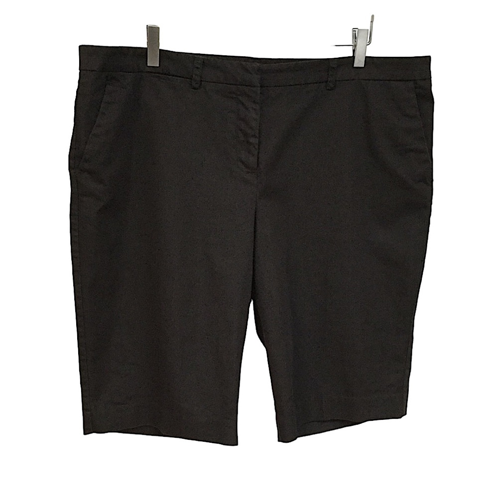 NEW YORK & COMPANY sz 16 Shorts Long Length Walking Pockets Brown